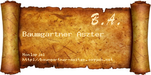 Baumgartner Aszter névjegykártya